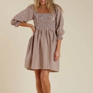 Rylee and Cru Gianna dress redwood Gingham